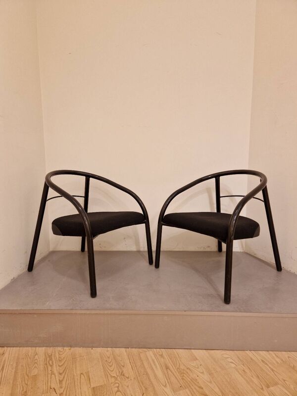Paire de chauffeuses design 1980