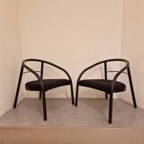 Paire de chauffeuses design 1980