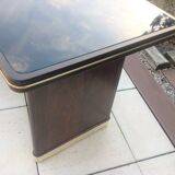 Coffee table with black glass top / 40s-50s