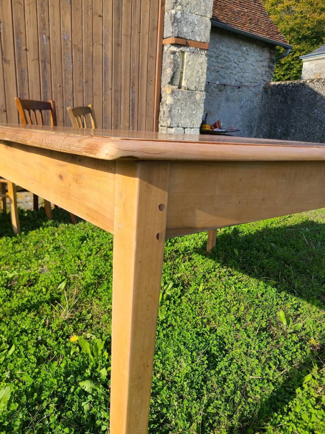 Cherry wood farmhouse table circa 1930