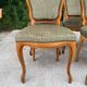 Set of 6 Louis Philippe Louis XV medallion chairs in solid wood with green velvet.