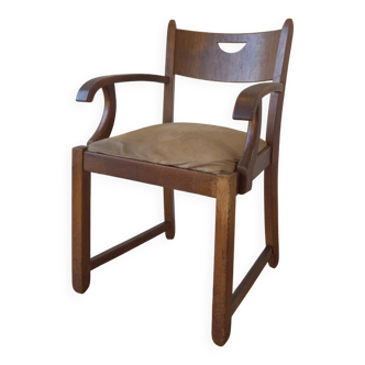Chaise de bureau en chêne, années 1950