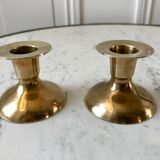 Duo of brass candle holders 20s