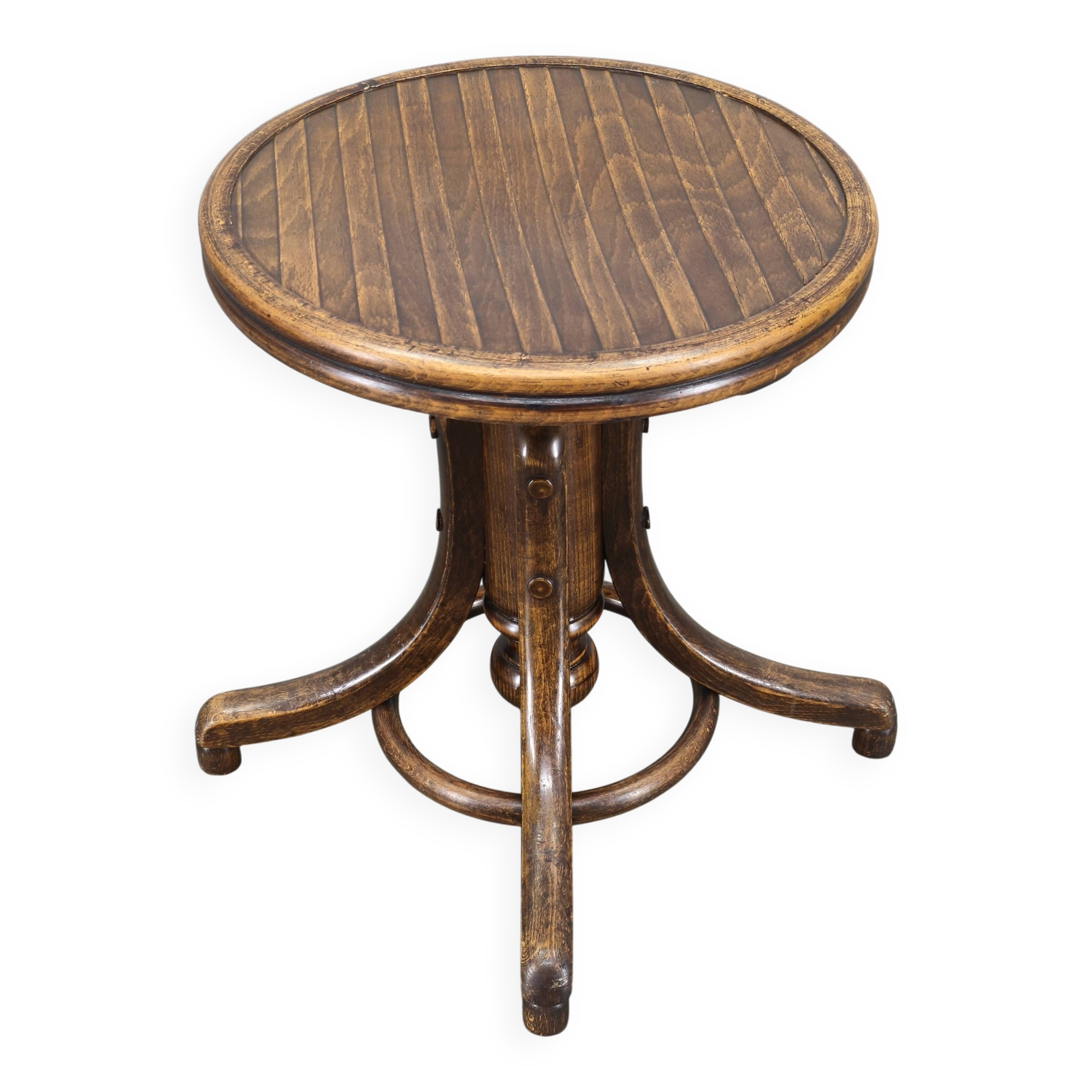 Art Deco Adjustable Piano Stool by Fischel, Czechoslovakia 1930s