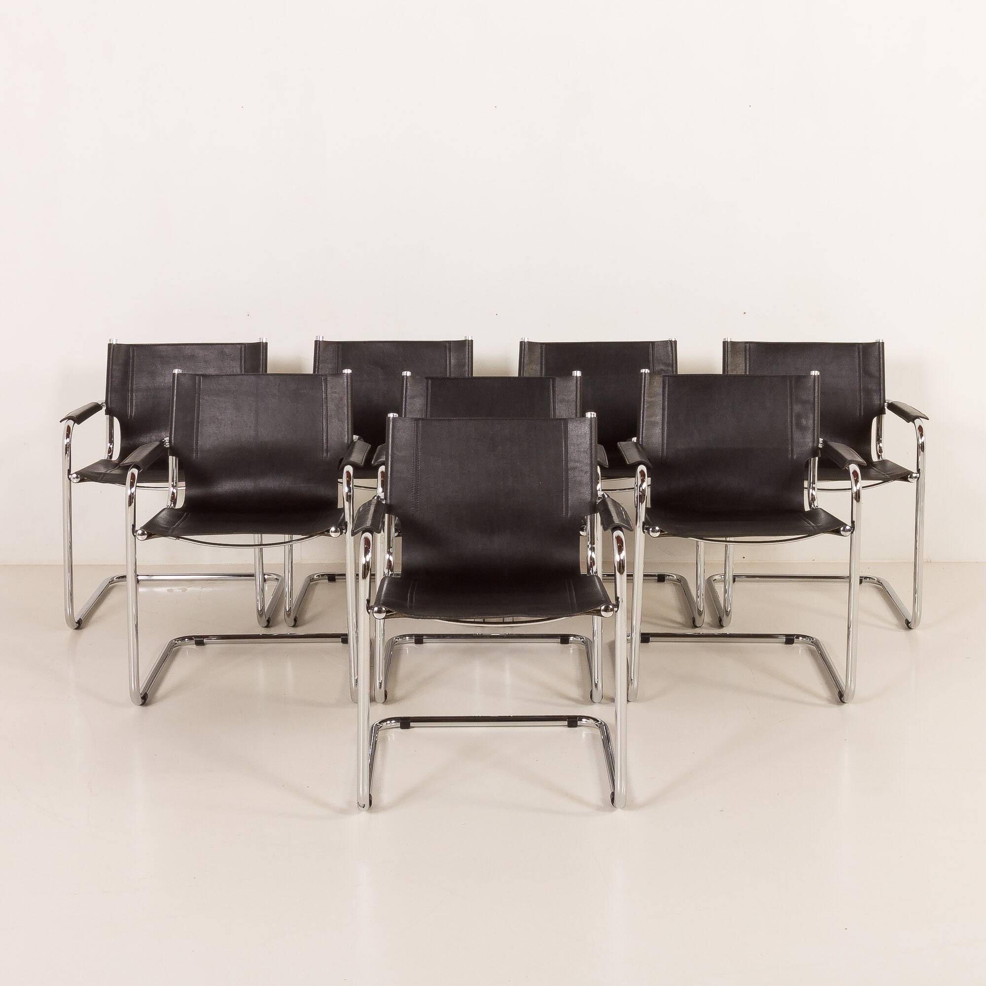 Bauhaus style Italian chairs attr. to Matteograssi, set of 8, 1970s
