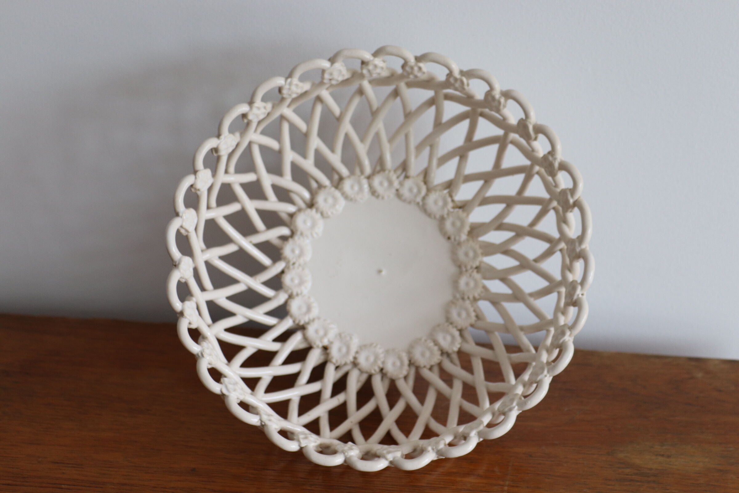 Braided ceramic basket, handmade Pichon Uzès