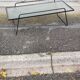 Table basse vintage fer forgé et verre