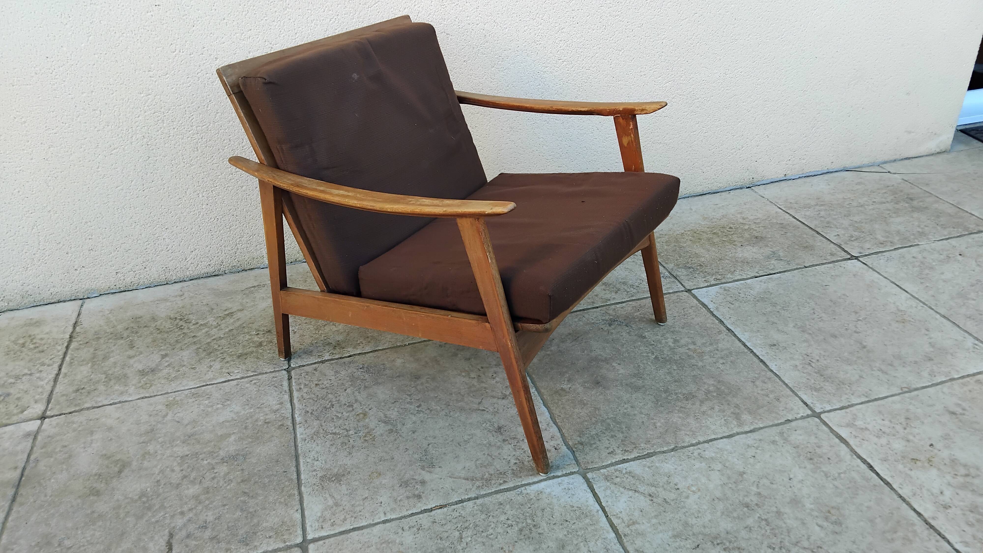 Fauteuil scandinave danois vintage année 50