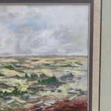 'Grasslands' - Vintage Mid Century Swedish Framed Oil Painting