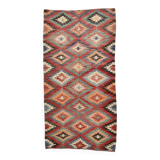 5x9 Faded Color Turkish Vintage Kilim Rug, 141x275Cm Geometric Style Kilim