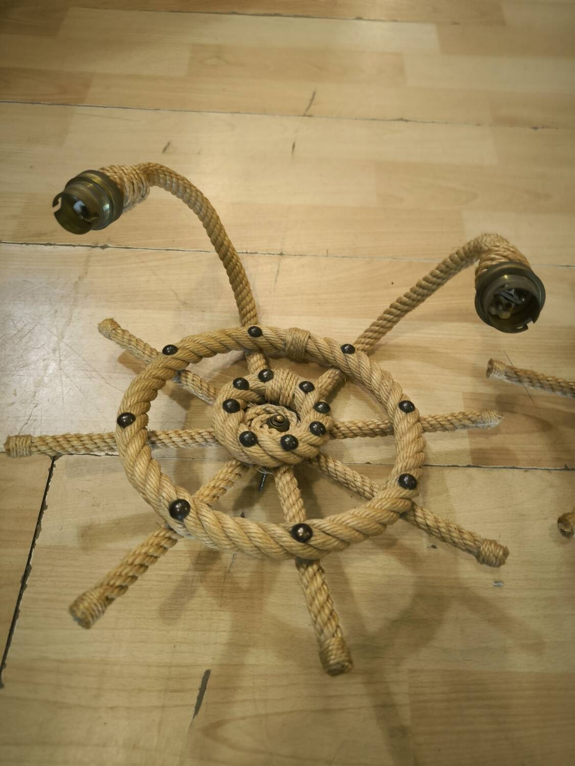 Pair of rope wall sconces