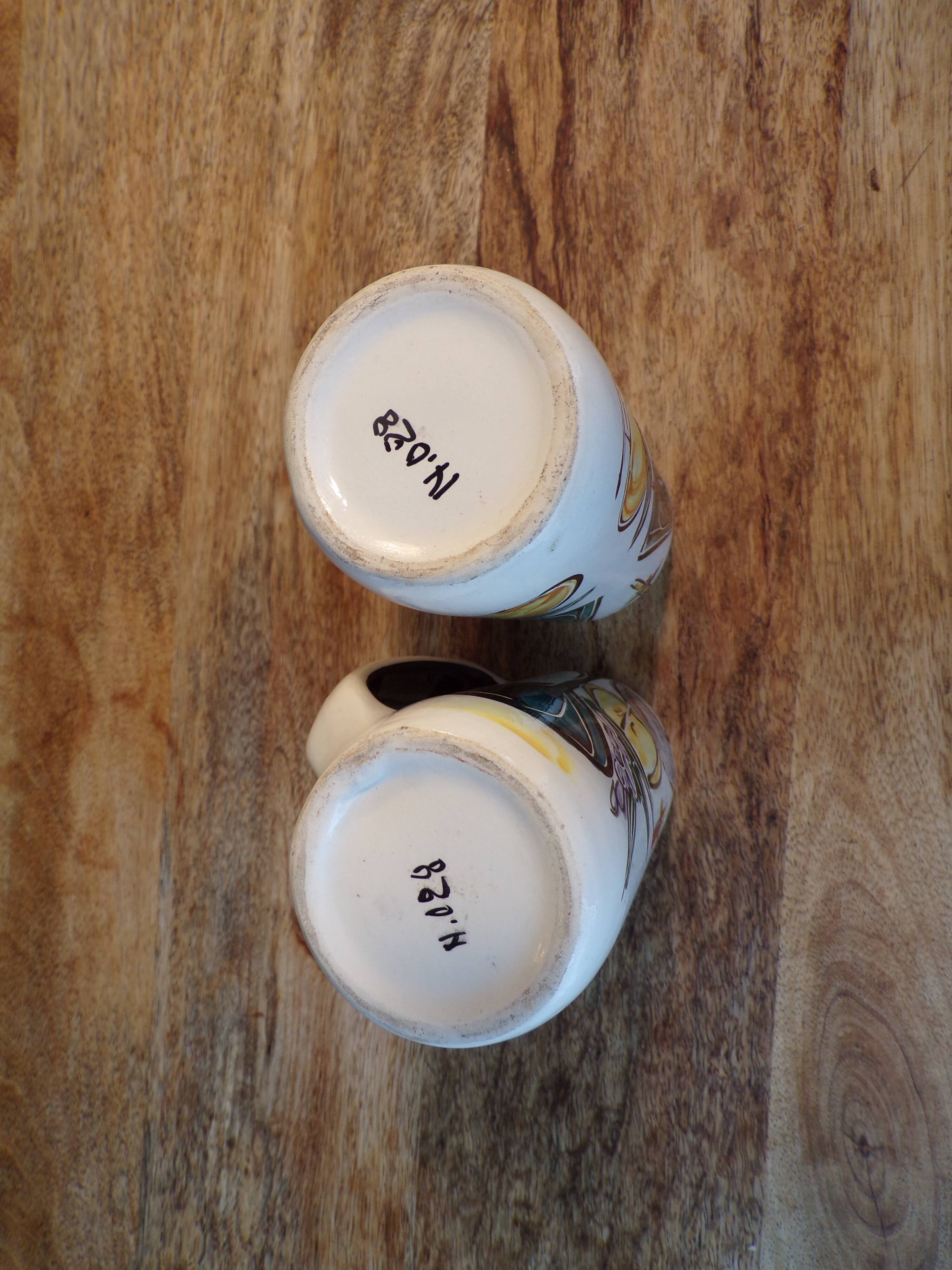 Duo of graphic Italian vases