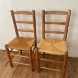 Set of 6 chairs in orne and straw