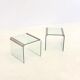 Ensemble de deux tables d'appoint en verre transparent Gallotti & Radice