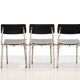 Set of six rare Friso Kramer stackable and foldable Revolt theatre chairs