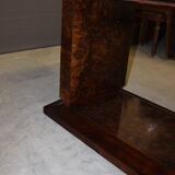 Art deco table in mahogany and elm magnifying glass circa 1930