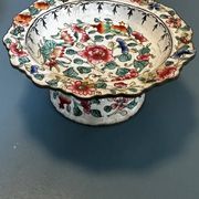 Pair of footed bowls in Canton enamel – China – floral decoration – F
