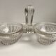 30s moulded glass salt shaker / salt pan