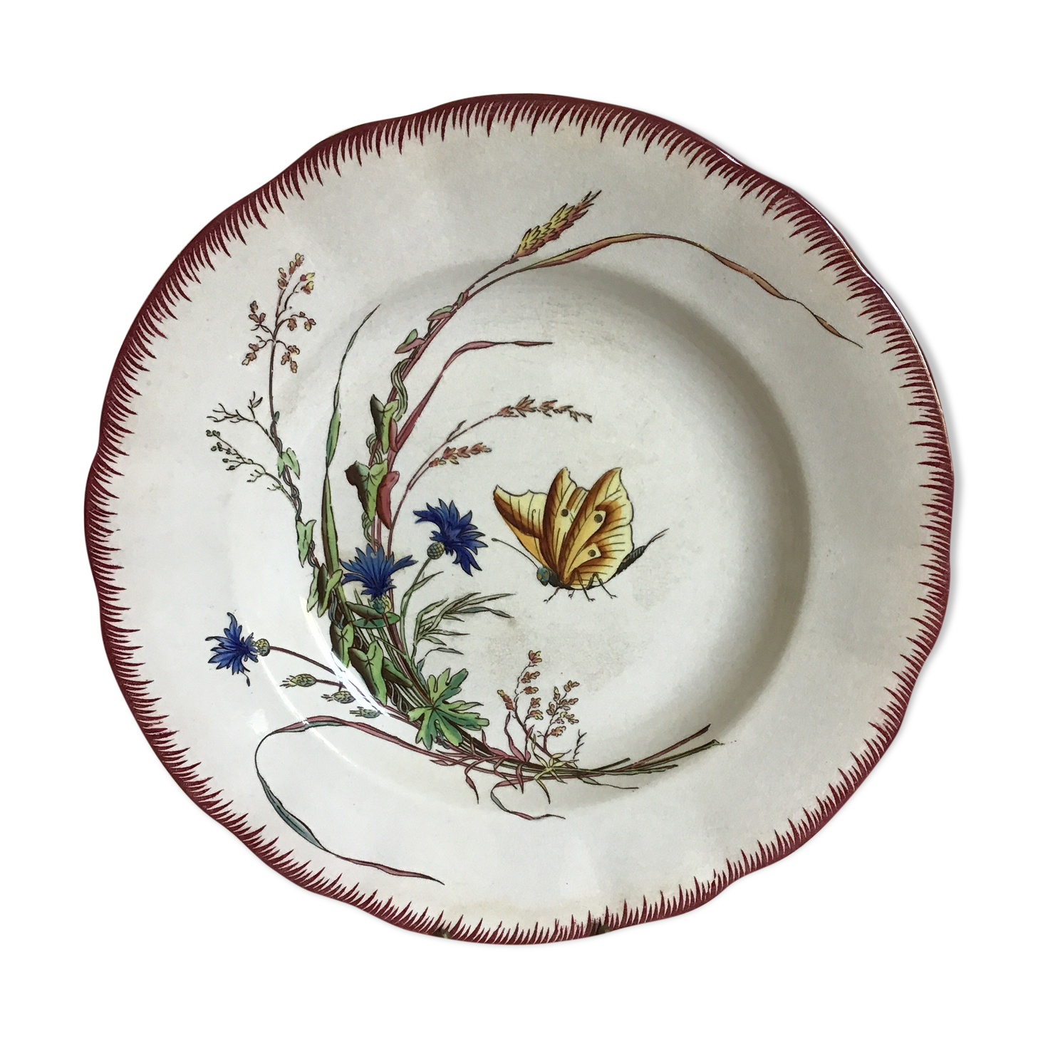 Sarreguemines plate model "papillon ''