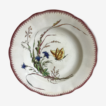 Sarreguemines plate model "papillon ''