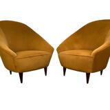 Italian 1936 pair of armchairs attributed to Gio’ Ponti “ Triennale “