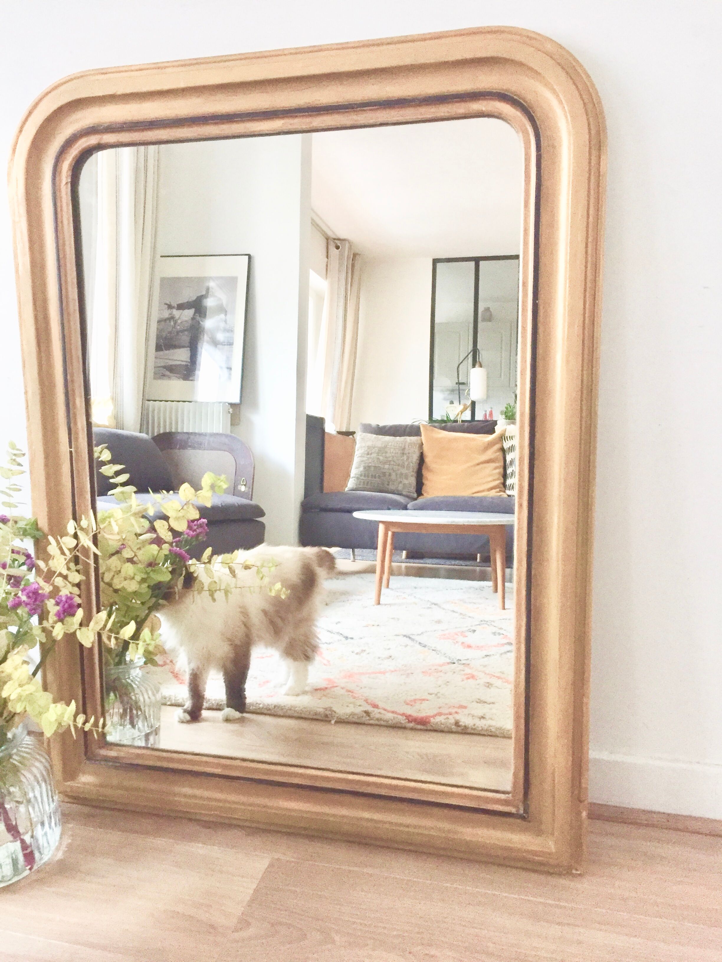 Mirror Louis Philippe Golden old fireplace 77x101cm