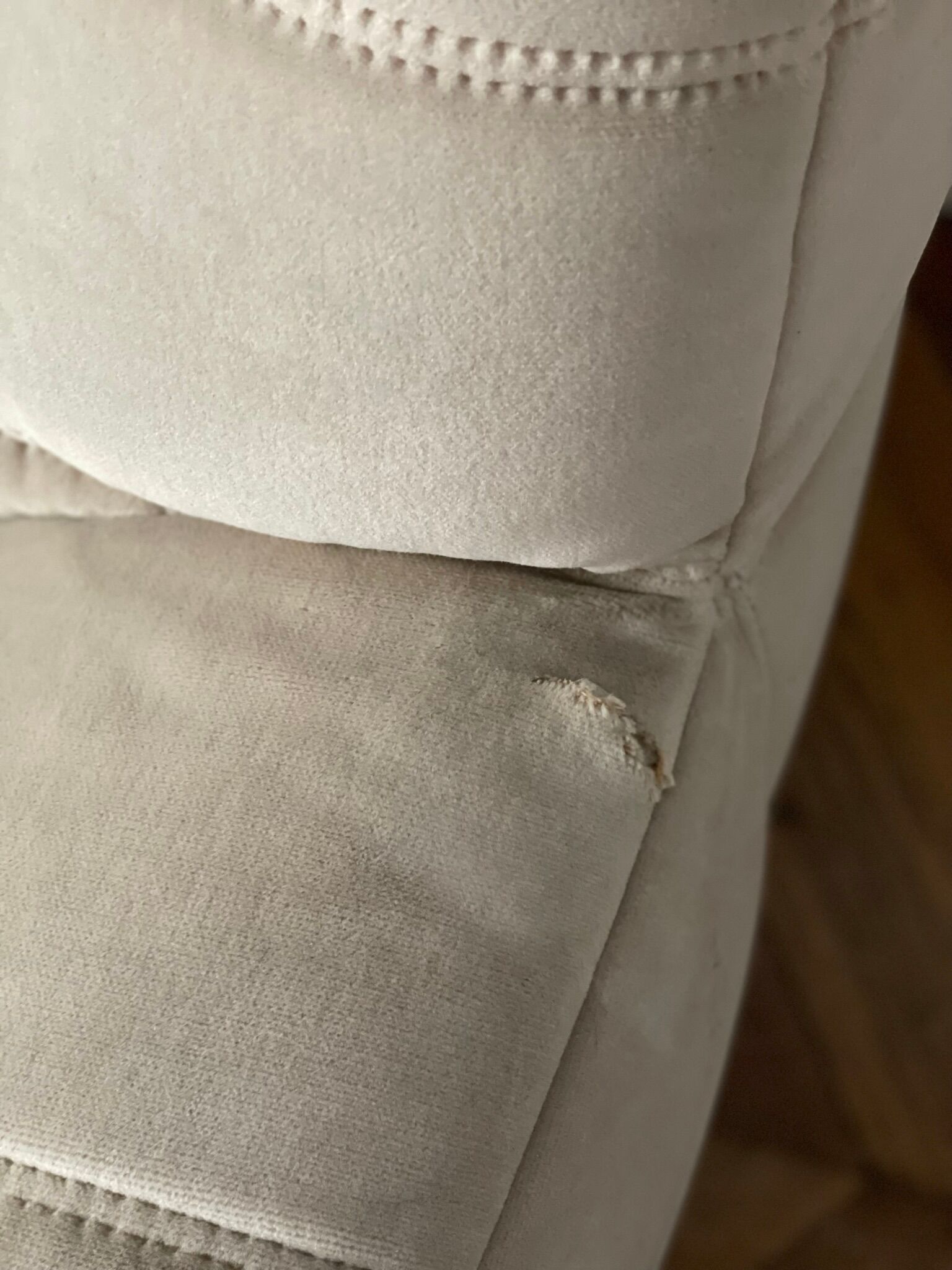 Sofa 3 places Kashima Line Roset velvet beige 70s