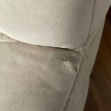 Sofa 3 places Kashima Line Roset velvet beige 70s