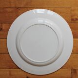 Plat rond en terre de fer décor iris Badonviller