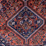 Antique tribal rug 320x220 cm wool oriental hand made carpet red, brown, blue