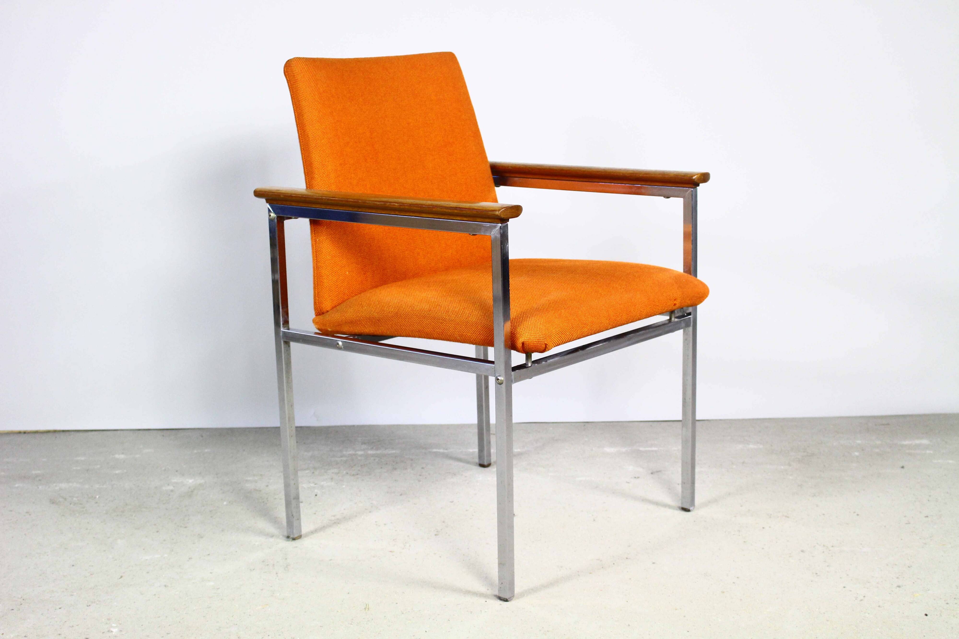 Danish orange chair by Sigvard Bernadotte for France & Søn 1970s