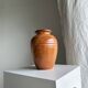 Large brown artisanal ceramic vase
