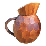 Small faceted wooden pitcher