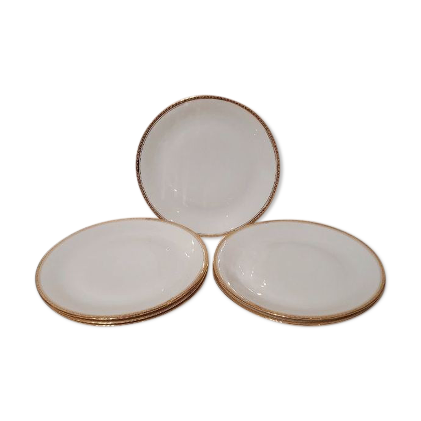 Lot 6 flat plates Limoges porcelain
