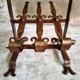 Antique shoe rack side table bench
