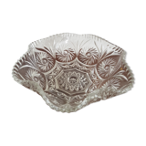Flat bowl in chiseled glass
