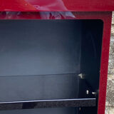 Square plexiglass shelf, burgundy red, david lange vintage 1980