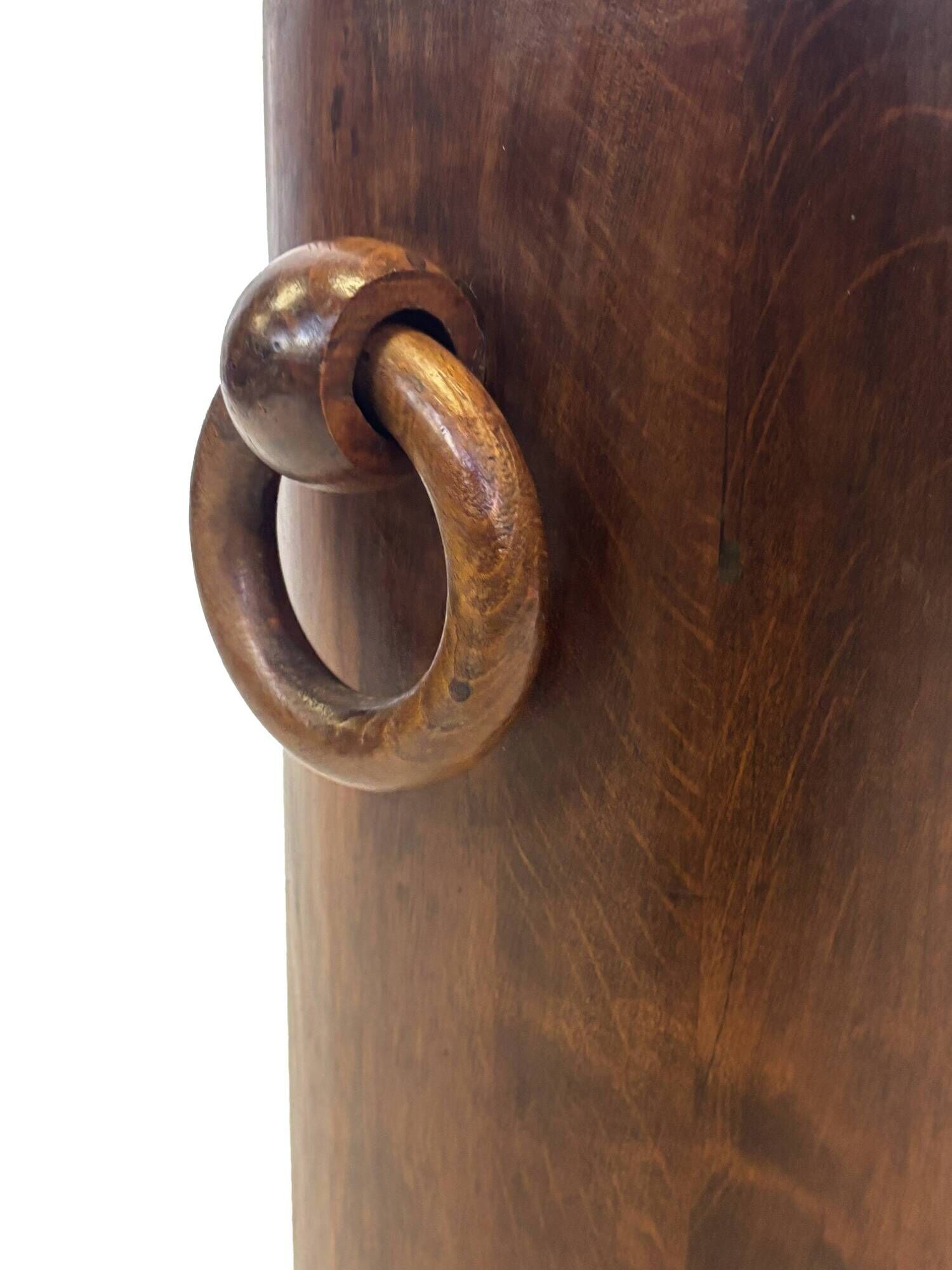 Vintage Wooden Cylinder Umbrella Stand, 1960s minimalist design