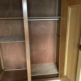 Vintage wood and rattan wardrobe