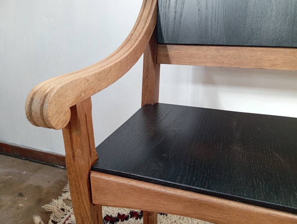 Early 20th-century solid oak bench