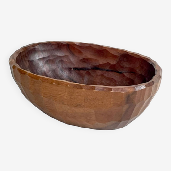Carved solid wood pocket bowl, 1960