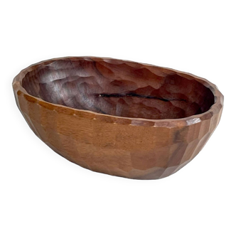 Carved solid wood pocket bowl, 1960