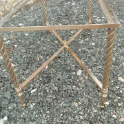 Table basse ancienne avec plateau marbre vintage