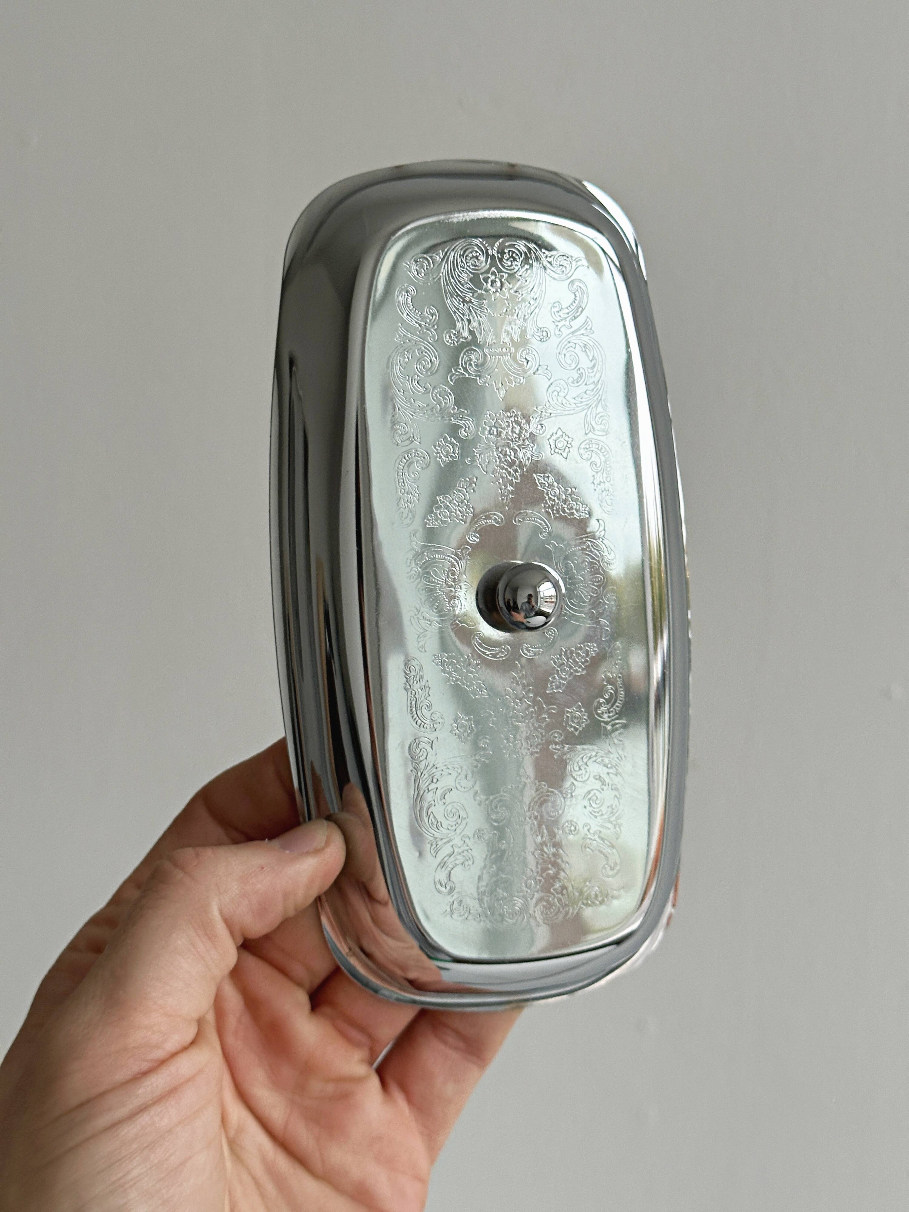 light metal butter dish