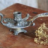 Old swan hand candle holder
