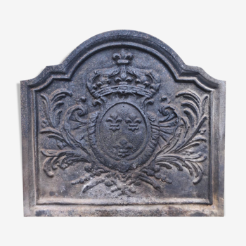 Crown cast iron fireplace plate