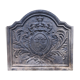 Crown cast iron fireplace plate