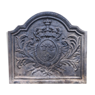 Crown cast iron fireplace plate