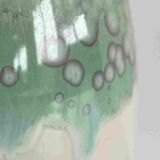Superb "shell" shaped ceramic vase with crystallization signed