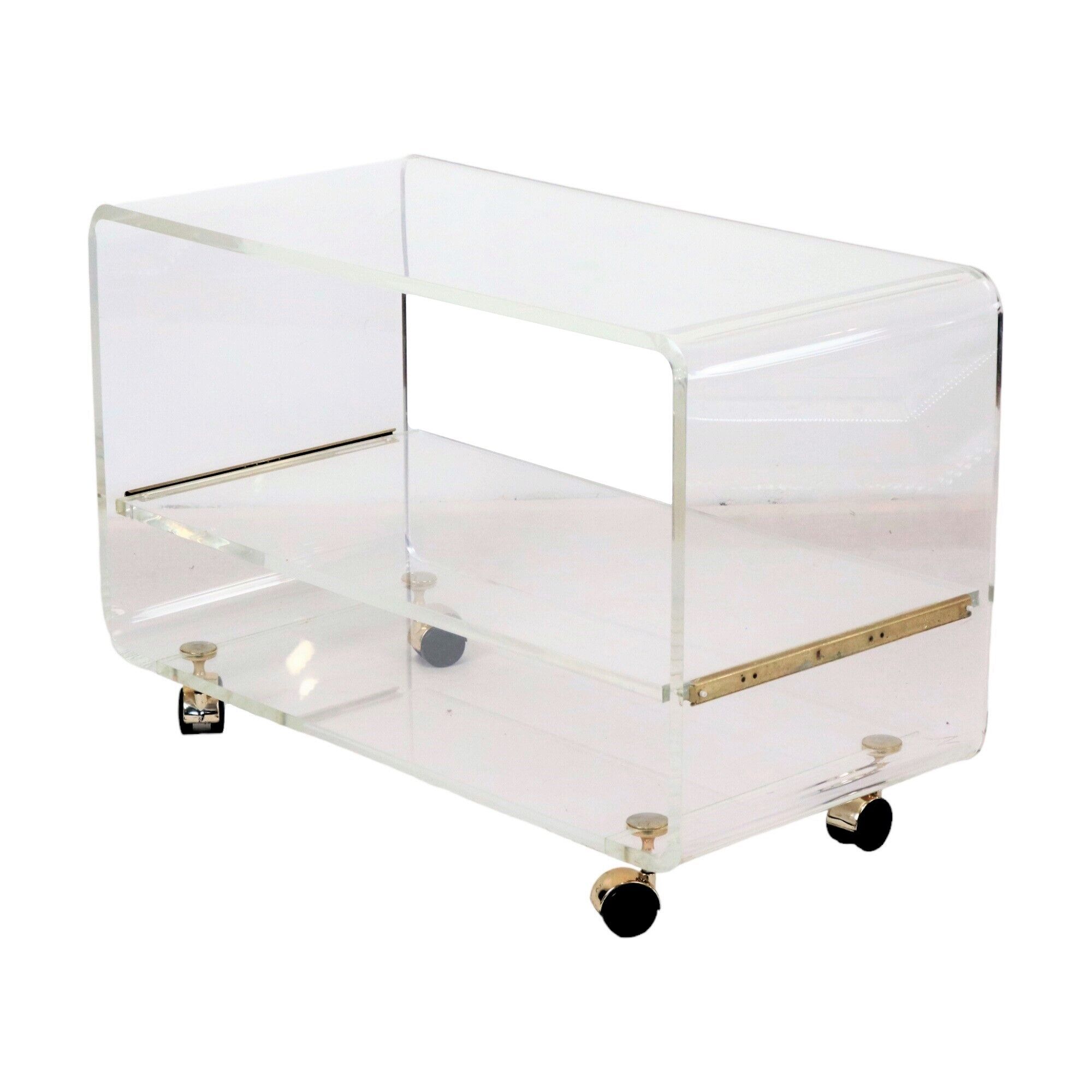 Design TV furniture Coffee table Plexiglas Perspex David Lange Les Invisibles 1970